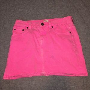 J. Crew Hot Pink Mini Denim Skirt